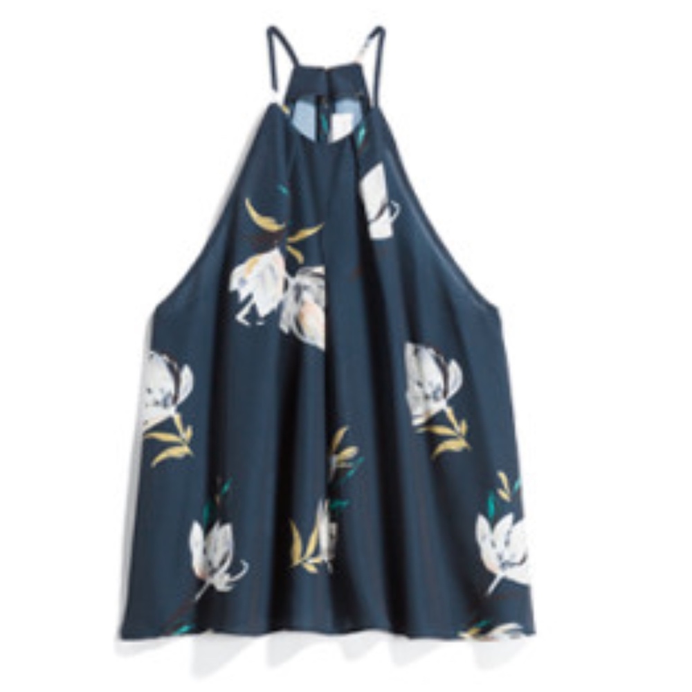 AMANDA UPRICHARD Raven Keyhole Halter Blouse M